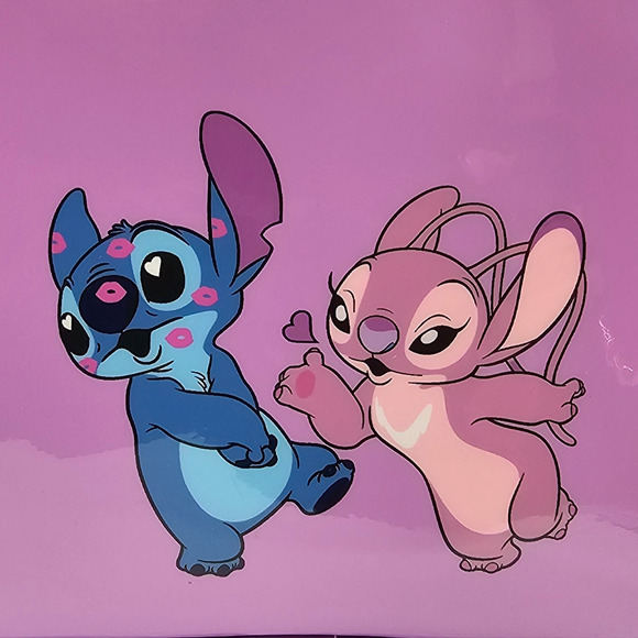 Loungefly Disney Lilo & Stitch Angel & Stitch Heart Moving Pink Mini Backpack main image 3